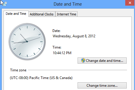 thay đổi thời gian windows 8
