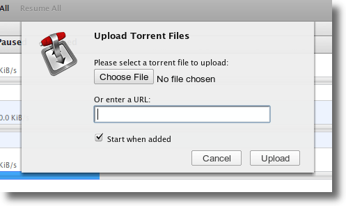 Thêm một Torrent từ ổ đĩa cứng của bạn hoặc trên Web