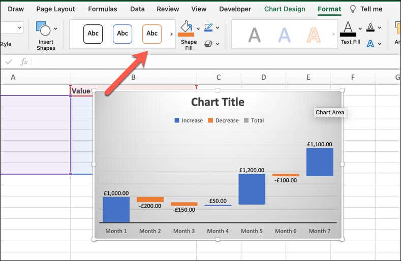 Cách tạo biểu đồ thác nước trong Microsoft Excel hình 3