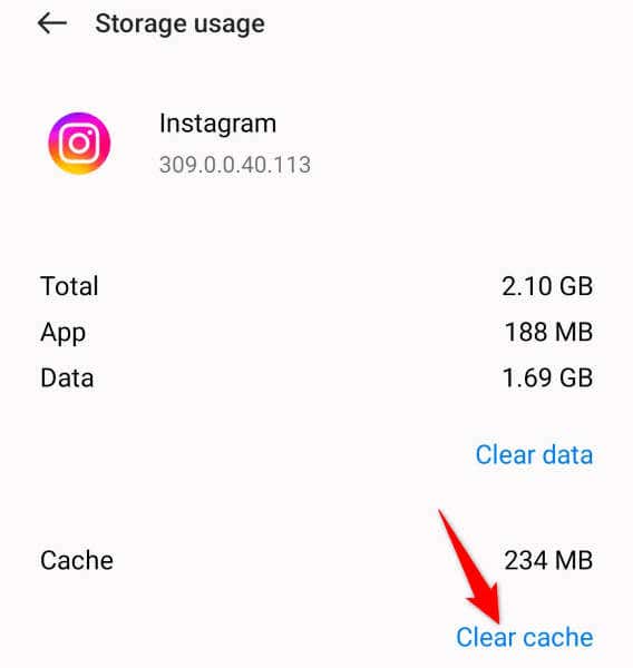 Xóa bộ nhớ cache ứng dụng của Instagram trên hình ảnh Android